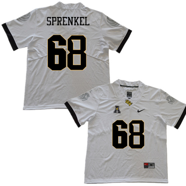 Men #68 Charles Sprenkel UCF Knights College Football Jerseys Sale-White